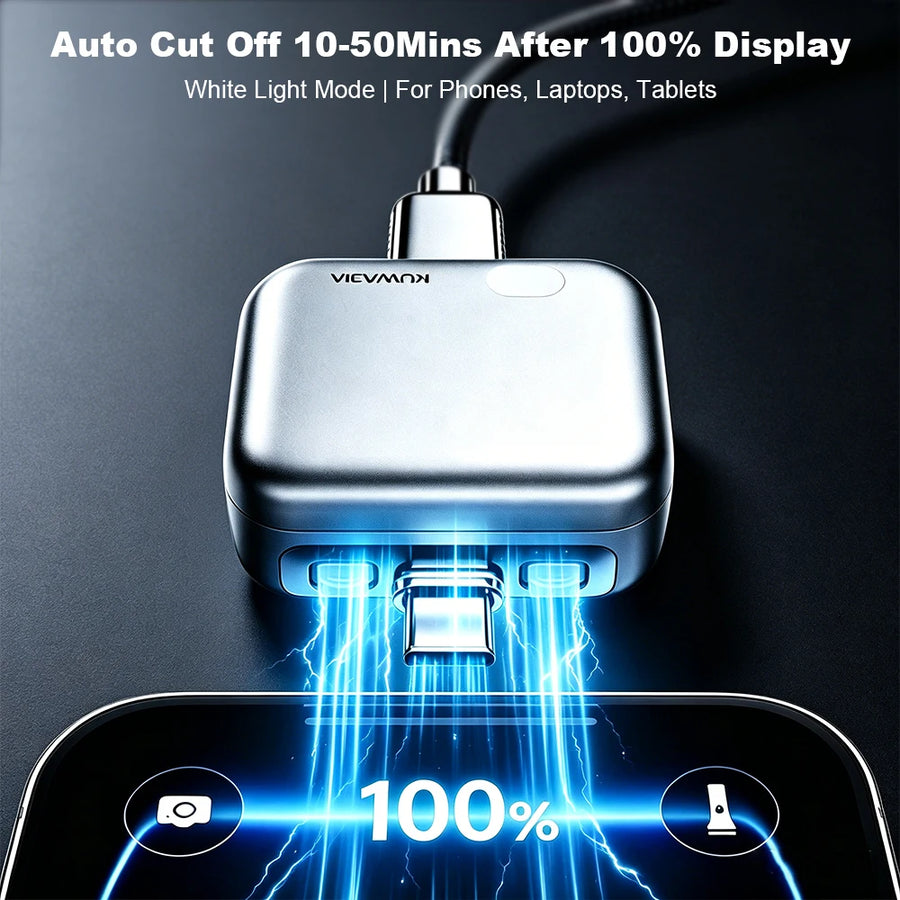 Smart Auto-Cut Charging Adapter | Type-C & Lightning | Intelligent Overcharge Protection